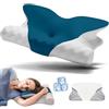 RENPHO Cuscino cervicale ergonomico in memory foam, Regalo Donna, Altezza regolabile per chi dorme sul fianco, sulla schiena e sullo stomaco, Include 2 federe rinfrescanti