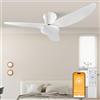 YrgePowk Ventilatore da Soffitto 60W, Ventilatore da Soffitto con Lampada e Telecomando 6 Velocità DC Reversibile, Lampada da Soffitto Silenziosa con Ventilatore, LED Fan Plafoniera con Luce, Timer, Φ 100CM