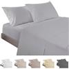 ECOMMERC3 Set lenzuola letto 90 cm 3 pezzi misto cotone | Grigio Argento