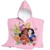 hermet, Disney, Principesse, Telo Mare Con Cappuccio, Poncho Mare Maxi da Bambino, 60x60 cm, Asciugamano da Spiaggia o Piscina, 100% Morbido Cotone
