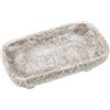 DRW Vassoio rettangolare in ceramica in bianco 26 x 15 x 7,5 cm
