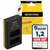 PATONA Caricabatteria doppio LCD USB-C per Nikon EN-EL25 EN-EL25a - carica 2 batterie insieme per Nikon Z30 Z50 Z50 II Z fc - con display di stato e porta USB extra per smartphone - da viaggio