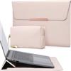 HYZUO 15 Pollici Custodia Borsa PC Portatile con Stand per MacBook Air 15 M5 A3448 M4 A3241 M3 A3114 M2 A2941 2026-2023, MacBook Pro 15, 15 Surface Laptop 7/6/5/4/3, Albicocca(con Trim)