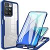 ILING Trasparente Cover per Xiaomi Redmi Note 11 Pro+ Plus 5G, 360°Complète Protection Antiurto Custodia con Protezione Schermo Integrata, Ultra Sottile Hard PC Silicone TPU Bumper Caso (Blu)