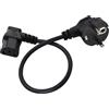 HuaLiSiJi Cavo Alimentazione Schuko 10A 250V C13 Schuko Cavo di Protezione Del Contatto Tipo F (CEE 7/4) a C13 Femmina, Per Computer Server Monitor Rice Cooker (Nero, 1m)