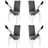 t m c s Tommychairs - Set 4 sedie imbottite con cuffia sfoderabile modello Jazz per cucina, struttura in faggio bianco, seduta e schienale imbottiti e rivestiti con cuffia in tessuto grigio scuro