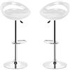 MINGYI Sgabelli da bar, set di 2, sedile in plastica ABS, seggiolone con supporto lombare e poggiapiedi, sedile 43×43×26 cm, colore: Bianco