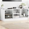 KTHLBRH Mobile Porta TV con Ante in Vetro Bianco 102x37x42 cm Mobile TV per camera da letto Porta TV per ufficio Stand TV Multifunzionale Supporto TV da Soggiorno Adatto per ufficio, soggiorno