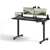 BLACK POINT Scrivania regolabile in altezza 140 x 70 cm, ergonomica, scrivania in piedi, nero regolabile, altezza 72-120 ruote incluse