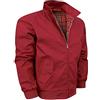 Shah Traders Harrington, giacca Harrington, giacca da uomo Army And Workwear Harrington, giacca in inglese a quadri, fodera a quadretti rossi, taglie XS-4XL, rosso bordeaux, XL