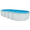 STEINBACH Set Piscina a Parete in Acciaio Highline - 012620 - 550 x 366 x 132 cm - Piscina Ovale in Bianco per Fino a 18.700 l di Acqua - con Pellicola Interna Impermeabile Blu e numerosi Accessori