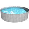 Steinbach Piscina da parete in acciaio New Splasher Secure 3,50 x 0,90 m, set con piscina, filtro a cartuccia, scala di sicurezza in Greywood, grigio