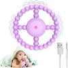 MOXYOY Dentizione Bambino Giocattoli Vibranti, Silicone Giocattolo Dentizione Lenire le Gengive per il bambino, Anello Dentizione Bebe Sollievo per Autismo, ADHD, Ansia (viola)