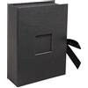 Exacompta - Ref. 77601E - Custodia fotografica OfficeByMe - Carta con texture nera - Finestra per Etichettatura Personalizzata - Scatto a nastro - per conservare foto o carte cartelle fino a 13 x 18