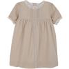 Gocco Vestidode Lino con Tiras Bordadas Vestito, caffè, 3-4 Anni Bambina