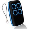AXIOMA Telecomando Cancello Universali, Rolling Code e Codice Fisso 280-868 MHz, 4 in 1 multifrequenza, telecomando cancello compatibile con più di 90 marche, telecomando universale 433MHz (Blu)