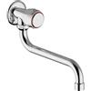 Schläfer 3431210 | Rubinetto Singolo a Muro per Bagno, Cucina e Lavanderia, per Acqua Fredda, Attacco Collegamento a Muro 1/2 con Beccuccio Girevole a S x 200mm, Finitura Ottone Cromato