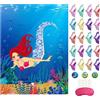 Morcheiong Gioco di Compleanno Indovina la Coda della Sirena con 48 Pezzi di Code per Bambini, Accessori per Feste di Compleanno a Tema Sirena, Decorazioni e Bomboniere
