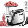 AAOBOSI 【Upgraded】Aobosi Tritacarne Elettrico 3-IN-1 Tritacarne con 3 piastre di macinazione in acciaio inossidabile,attacco per salsiccia e kubbe,Tritacarne per carne 1200W Max per macinazione rapida