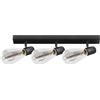 Miratic Lampadario con Faretti Orientabili E27 Max.60W (lampadine non incluse) Faretti Binario Soffitto Applique da Soffitto Colore Nero Ideale per Camera da Letto Salotto o Corridoio IP20 (3x60W)