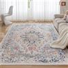 CHOSHOME Tappeto lavabile, antiscivolo, per soggiorno e camera da letto, a pelo corto, grande, vintage orientale, bohémien, non perde pelo, multicolore, 80x150 cm