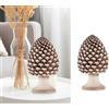 Mondocreazioni Soprammobile pigna decorativa in ceramica stile siciliano gdm (ANTICATO, H 25 CM 24002PA)