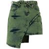 Generic Gonna di Jeans impiombata dal Design Irregolare della Stazione Europea Primavera Nuova Gonna Sexy per Ragazza Calda Personalizzata con Doppio Bottone-Verde-L