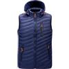 Generic Inverno Uomini Senza Maniche Giacche Gilet Con Cappuccio Tasche Casual Gilet Autunno Antivento Cappello Staccabile Gilet, Blu scuro, XL