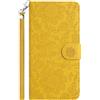 TEDTIKJT Cover per iPhone X/XS 5.8 Cover Custodia a Libro Portafoglio PU Pelle Modello Floreale con Supporto Funzione Protettiva Flip Case Custodia per iPhone X/XS Custodia,Giallo