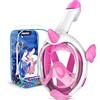 Dancial Maschera da snorkeling per bambini, 180° HD, anti-appannamento e anti-perdita, maschera integrale per bambini, maschera subacquea, maschera subacquea, set per bambini 4-12 anni