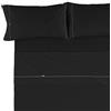 ESTELA Es-Tela IT-Tessuto Liscio Biés 50/50-Set di Lenzuola. para cama de 160 cm, 4 piezas Nero