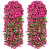 MEIVINES Fiori Finti Pendenti Da Esterno Gloria Mattutina 2 Pezzi Fiori Di Edera Rosa rossa Finti Fiori Di Vite Pendenti Artificiali Realistici Per Matrimonio Giardino Parete Balcone