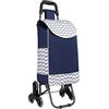 Kono Carrello Spesa 6 Ruotes Carrello Saliscale Pieghevole 2 en 1 Trolley per La Spesa con Borsa Impermeabile Rimovibile (Marina Militare)