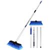 ZimiTeda Spazzola per autolavaggio con Manico Lungo in PBT, Testina Grande da 25 cm con setole morbide, paraurti in Gomma, Ideale per Ruote, Camper, SUV, Barche, Camion 151 cm