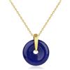 COAI Collana Lapislazzuli da Donna, Collana da Donna Catenina Argento 925 Placcato Oro 14K con Ciondolo Ciambella di lapislazzuli