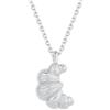 Fajewellery Collana da donna oro argento piccolo ciondolo croissant collana gioielli regalo, 6.5mm*8.5mm, Argento sterling, Non pietra preziosa
