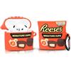 LEWOTE Compatibile con Airpods 4 Caso Protettivo Divertente Carino Cartoon Cover con Portachiavi (Reeses)