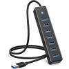 GiGimundo PG7U Hub USB 3.0 7 Porte con Cavo Corto da 0.5M, Porta di Ingresso Alimentazione 5V/3A, Porta USB Multipla per PC Laptop, MacBook più Vecchi, PS4, PS5, Tastiera, Mouse, Unità Flash