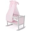 Bayer Chic 2000 - Culla per bambole, culla per bambole, letto delle bambole, mobili per bambole, accessori per bambole, Puntos grigio