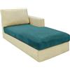 CHELZEN Velluto Coprisedile per Divano, Copriseduta Divano Elasticizzato, Soft Cuscino Protezione Divano Sedile Lavabile (Chaiselongue, Blu Pavone)