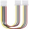 Nano Cable NANOCABLE 10.19.0401 - Cavo di alimentazione 2xMOLEX maschio a 1xMOLEX femmina, 4 pin/M-2xMOLEX 4pin / H, 20 cm