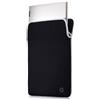 HP Custodia Protettiva Reversibile per Laptop Portatili fino a 15,6 Pollici, Profilo Sottile e Senza Cerniera, Tessuto in Neoprene Disinfettabile e Lavabile in Lavatrice, Colore Nero/Argento