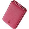 Cellularline GLAM PD 10000 Power Bank 10000mAh con Display LCD, Ricarica Rapida 20W, 3 Porte USB-C I/O 18W, Output 18W, Finiture in Tessuto, per Smartphone, Rosso