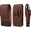 QBYVQQN Porta Cellulare da Cintura in Pelle, Fondina Cellulare con Clip Cintura Marrone, Impermeabile Pelle Sacchetto Clip Custodia Marsupio Borsa Uomo Clip da Cintura Borsello per Outdoor Campeggio Viaggio