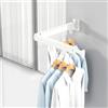 HONPHIER Stendibiancheria da parete stendibiancheria retrattile stendibiancheria pieghevole da muro stendino da parete per balcone, lavanderia, camera da letto, bagno (Bianco, 2-Fold)