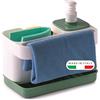 Snips Riordinello Porta Spugne Lavello Cucina 3 in 1, Dispenser Sapone 400 ml con Dosatore, Porta Strofinacci e Organizer Lavello, Accessorio Salvaspazio Cucina, 21 x 12 x 18 cm, Made in Italy