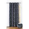 Linder - Tenda in tessuto Upcyclé - Tessuto e tinto in Francia - Stile astrale - Finitura occhielli colore canna di fucile - Colore blu navy e oro - Dimensioni 140 x 260 cm - Collezione Astro