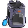 Morpilot Zaino per Cani e Gatti 7kg, Trasportino per Cani Taglia Piccola con Cinturino di Sicurezza Interno, Zaino Gatto per Viaggo e Campeggio, Portatile Zaino Cane con Design Ventilato