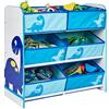 HelloHome Worlds Apart 471DIE Contenitore Multi-Scomparto, MDF/Tessuto, Bianco/Blu