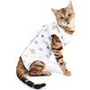 SELMAI Tuta da Recupero per Gatti Recovery Suit Body Post-Operatori per Cani Coni alternativi Vestiti Gatto per Pulizia della Pelle Ferite Impedire Cura Leccata Dopo l'uso Chirurgico Malattie Blu L